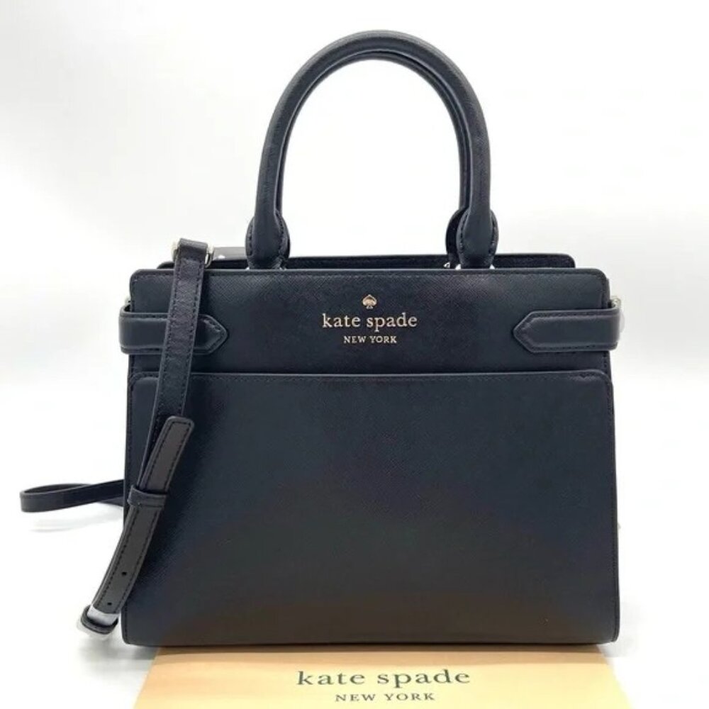 Euc Kate Spade New York Black Saffiano Shoulder Bag Purse